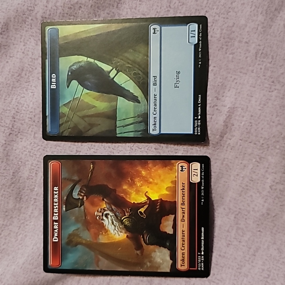 Set of 2 Magic The Gathering (MTG) Token Creature Trading Cards